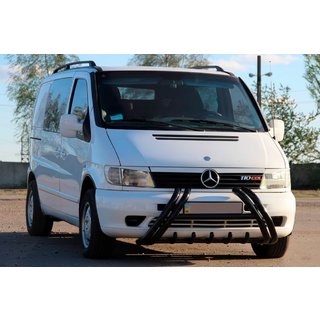 Kelebek WT011 Black priekšējais aizsargstienis (kenguru stienis), nerūsējošais tērauds Mercedes Vito W638 1996–2003 foto 1