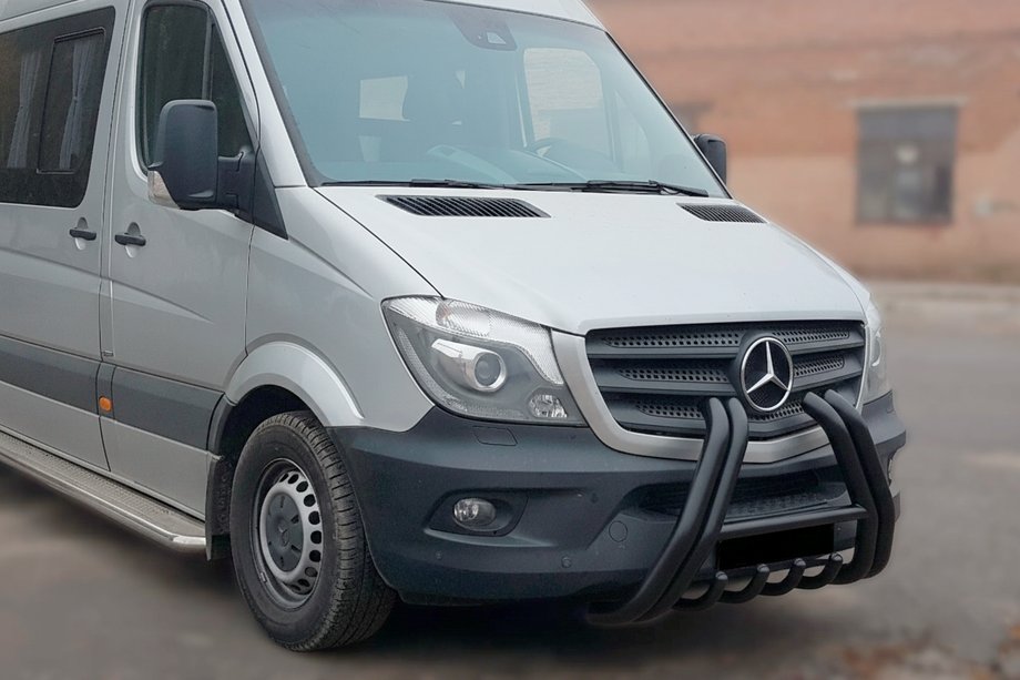 Mercedes Sprinter W906 2006–2018 Kengurins F1-01 Black (2013-2018, nerūsējošais tērauds) Foto 1