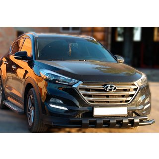 Priekšējais aizsargstienis Shark Black (nerūsējošais tērauds) Hyundai Tucson TL 2016–2021
