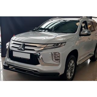 Priekšējais aizsargstienis ST085 Black (2020+, nerūsējošais tērauds) Mitsubishi Pajero Sport 2015–