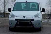 Peugeot Partner Tepee 2008–2018 Priekšējais aizsargstienis WT022 Black (nerūsējošais tērauds) foto 1