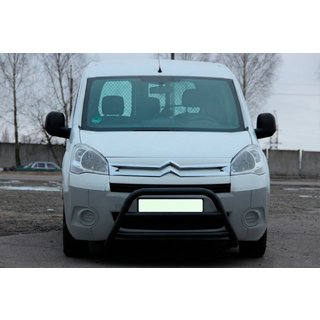 Priekšējais aizsargstienis WT022 Black (nerūsējošais tērauds) Peugeot Partner Tepee 2008–2018 foto 3