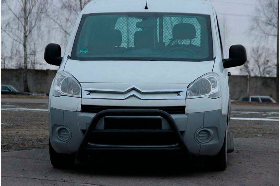 Peugeot Partner Tepee 2008–2018 Priekšējais aizsargstienis WT022 Black (nerūsējošais tērauds) Image