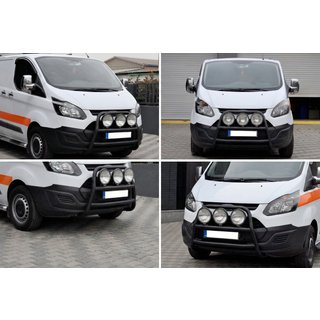 Priekšējais aizsargstienis WT022 Black (nerūsējošais tērauds) Ford Custom 2013–2022 foto 4