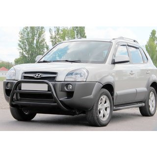 Priekšējais aizsargstienis WT022 Black (nerūsējošais tērauds) Hyundai Tucson JM 2004– foto 2