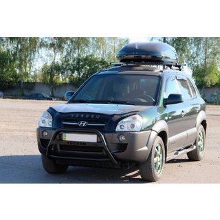 Priekšējais aizsargstienis (bullbar) WT025 Black (nerūsējošais tērauds) Hyundai Tucson JM 2004– foto 2