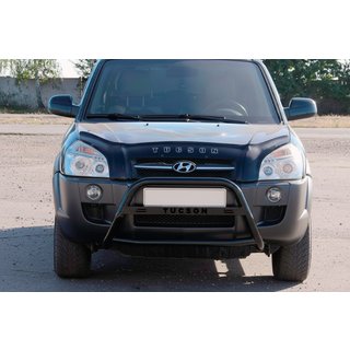 Priekšējais aizsargstienis (bullbar) WT025 Black (nerūsējošais tērauds) Hyundai Tucson JM 2004– foto 3