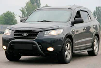 Hyundai Santa Fe 2 2006–2012 Aizsargstienis (bullbar) WT007 Black (nerūsējošais tērauds) foto 3
