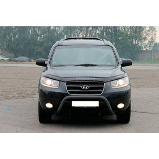 Aizsargstienis (bullbar) WT007 Black (nerūsējošais tērauds) Hyundai Santa Fe 2 2006–2012 foto 1