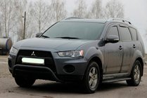 Mitsubishi Outlander 2006–2012 Aizsargstienis (bullbar) WT007 Black (nerūsējošais tērauds) foto 4