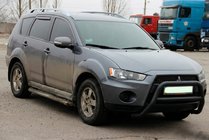 Mitsubishi Outlander 2006–2012 Aizsargstienis (bullbar) WT007 Black (nerūsējošais tērauds) foto 1