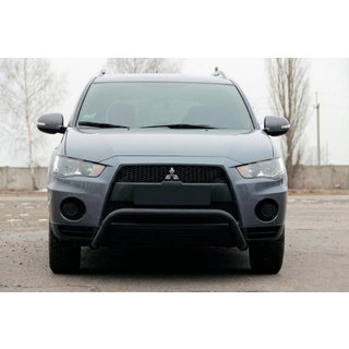 Aizsargstienis (bullbar) WT007 Black (nerūsējošais tērauds) foto 2