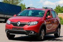 Dacia Sandero 2013–2020 Priekšējais aizsargstienis WT007 Black (nerūsējošais tērauds) foto 2