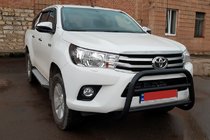 Toyota Hilux 2015– Priekšējais aizsargstienis (bullbar) WT007 Black (nerūsējošais tērauds) foto 2