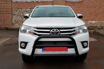 Toyota Hilux 2015– Priekšējais aizsargstienis (bullbar) WT007 Black (nerūsējošais tērauds) foto 3