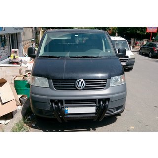 Aizsargstienis ST006-04 Nizdri Black (nerūsējošais tērauds) Volkswagen T5 Transporter 2003–2010 foto 3