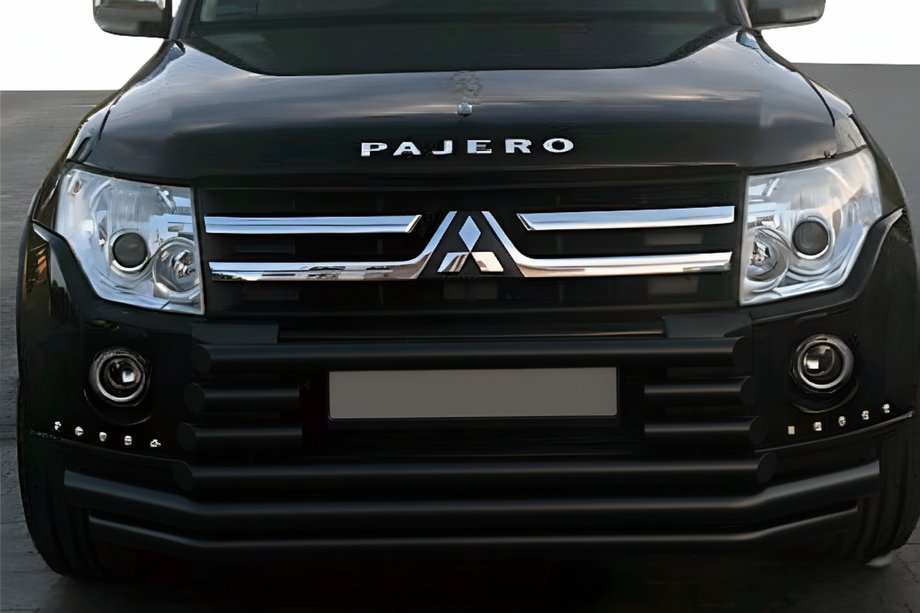 Mitsubishi Pajero Wagon IV 2006–2021 Priekšējais aizsargstienis ST015-9 Black (nerūsējošais tērauds) Image