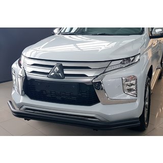 Priekšējais aizsargstienis F3-60 Black (2020+, nerūsējošais tērauds) Mitsubishi Pajero Sport 2015–