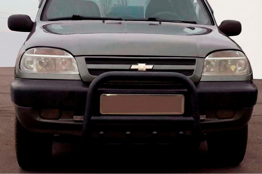 Chevrolet Niva 1998–2020 Kengurubārs QT006 Black (nerūsējošais tērauds) Image