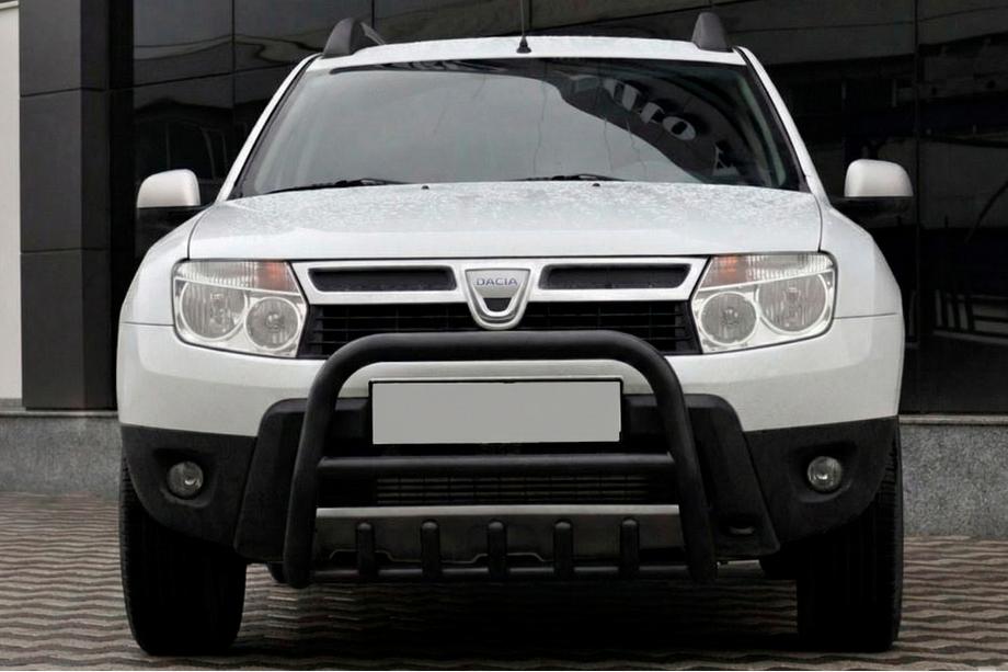 Dacia Duster 2008–2018 Priekšējais aizsargstienis bez uzraksta QT006 Black (nerūsējošais tērauds) Image
