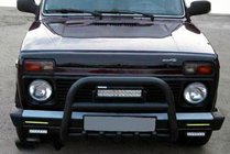Lada Niva un Urban 1977– Aizsargstienis (bullbar) QT006 Black (nerūsējošais tērauds) foto 3