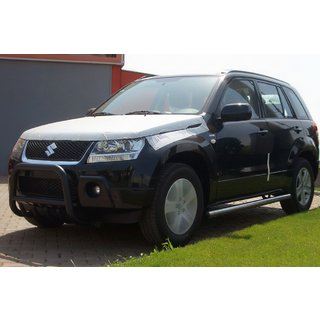 Aizsargstienis (bullbar) QT006 Black (nerūsējošais tērauds) Suzuki Grand Vitara 2005–2017
