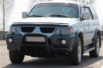 Mitsubishi Pajero Sport 1996–2007 Kengurubārs QT006 Black (nerūsējošais tērauds) foto 3