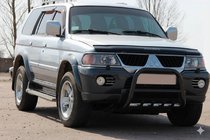 Mitsubishi Pajero Sport 1996–2007 Kengurubārs QT006 Black (nerūsējošais tērauds) foto 2