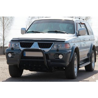 Kengurubārs QT006 Black (nerūsējošais tērauds) Mitsubishi Pajero Sport 1996–2007 foto 3
