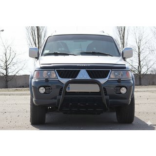 Kengurubārs QT006 Black (nerūsējošais tērauds) Mitsubishi Pajero Sport 1996–2007 foto 1