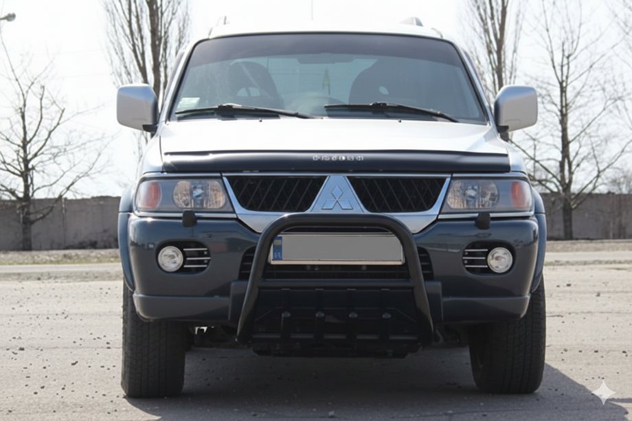 Mitsubishi Pajero Sport 1996–2007 Kengurubārs QT006 Black (nerūsējošais tērauds) Image