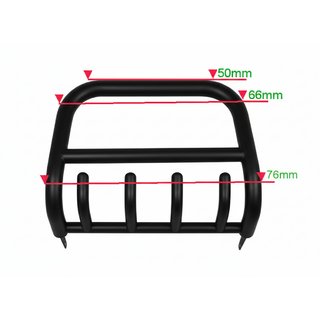 Aizsargstienis (bullbar) QT006 Black (nerūsējošais tērauds)