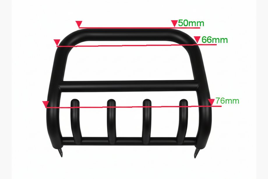 Nissan Navara 2006–2015 Aizsargstienis (bullbar) QT006 Black (nerūsējošais tērauds) Image