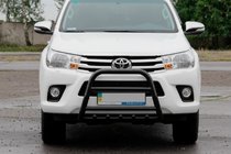 Toyota Hilux 2015– Aizsargstienis (bullbar) QT006 Black (nerūsējošais tērauds) foto 1