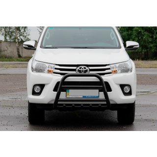 Aizsargstienis (bullbar) QT006 Black (nerūsējošais tērauds)