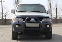 Mitsubishi Pajero Sport 1996–2007 Bullerbārs QT007 Black (nerūsējošais tērauds) foto 3
