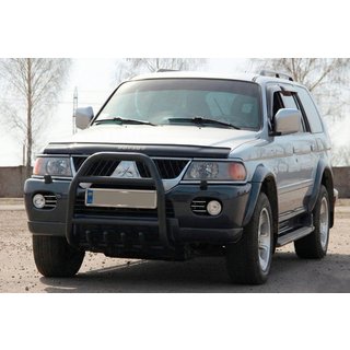 Bullerbārs QT007 Black (nerūsējošais tērauds) Mitsubishi Pajero Sport 1996–2007 foto 1