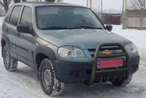 Chevrolet Niva 1998–2020 Bullerbārs QT007 Black (nerūsējošais tērauds) foto 3
