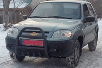 Chevrolet Niva 1998–2020 Bullerbārs QT007 Black (nerūsējošais tērauds) foto 1