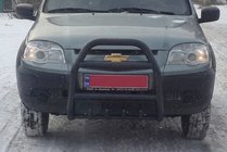 Chevrolet Niva 1998–2020 Bullerbārs QT007 Black (nerūsējošais tērauds) foto 2