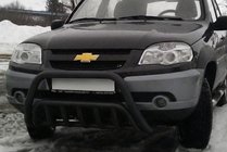 Chevrolet Niva 1998–2020 Kengurins WT002 Black (nerūsējošais tērauds) foto 1