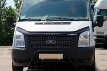 Ford Transit 2000–2014 Priekšējais aizsargstienis (bullbar) WT002 Black (2006-2014, nerūsējošais tērauds) foto 2