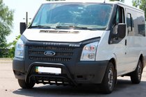Ford Transit 2000–2014 Priekšējais aizsargstienis (bullbar) WT002 Black (2006-2014, nerūsējošais tērauds) foto 1