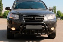 Hyundai Santa Fe 2 2006–2012 Kenguru stienis WT002 Black (nerūsējošais tērauds) foto 2