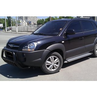Kenguru stienis WT002 Black (nerūsējošais tērauds) Hyundai Tucson JM 2004– foto 2