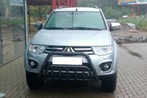 Mitsubishi Pajero Sport 2008–2015 Priekšējais aizsargstienis WT002 Black (nerūsējošais tērauds) foto 1