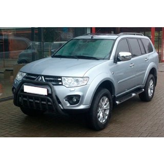 Priekšējais aizsargstienis WT002 Black (nerūsējošais tērauds) Mitsubishi Pajero Sport 2008–2015 foto 2