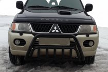 Mitsubishi Pajero Sport 1996–2007 Kengurins WT002 Black (nerūsējošais tērauds) foto 1