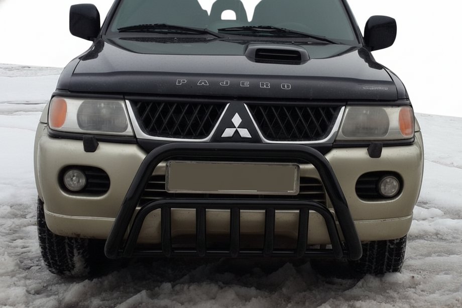 Mitsubishi Pajero Sport 1996–2007 Kengurins WT002 Black (nerūsējošais tērauds) Image