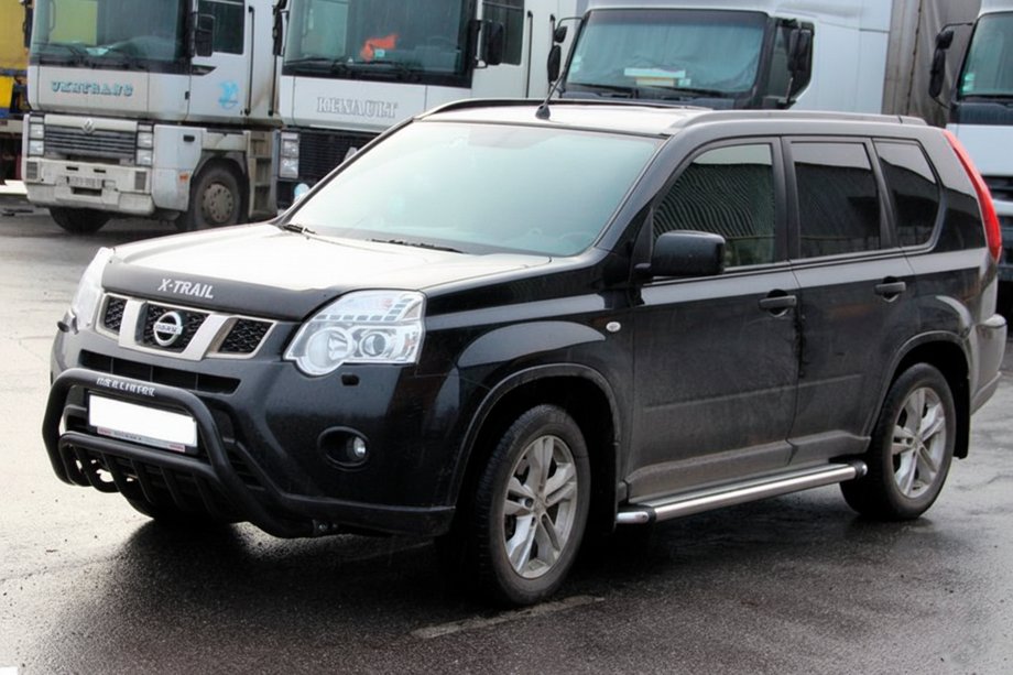 Nissan X-trail T31 2007–2014 Priekšējais aizsargstienis WT002 Black (nerūsējošais tērauds) Foto 3